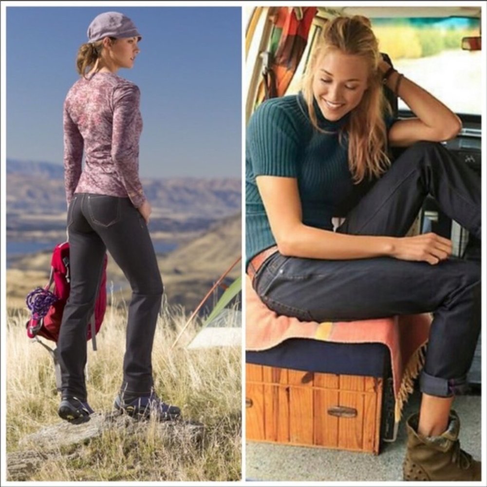 Athleta Frontier Zip Fly Jeans‎ Dark Wash Style #265830 No Size